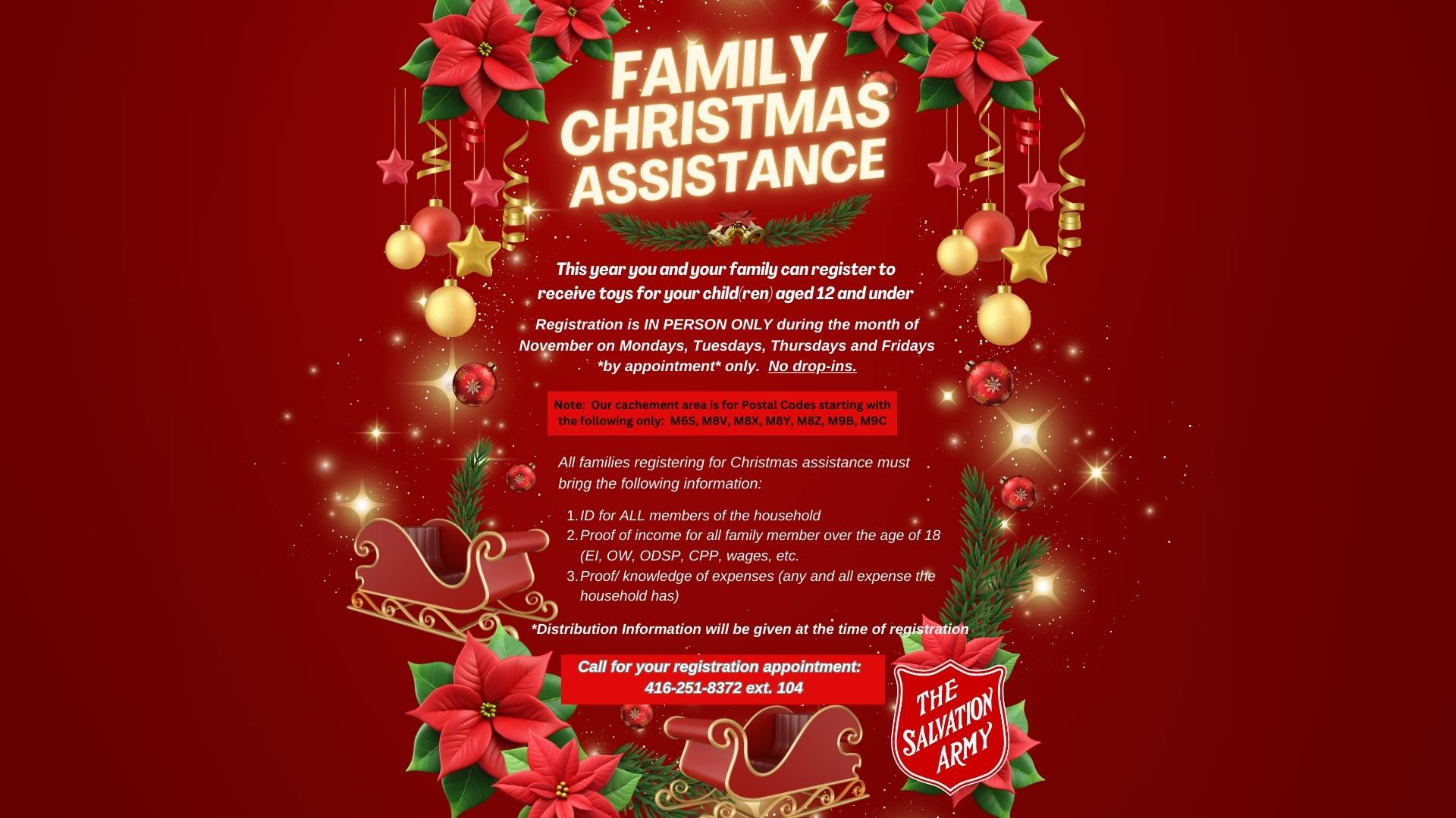 Call 231-251-8372 ext 104 to register for a Christmas Assistance appointment